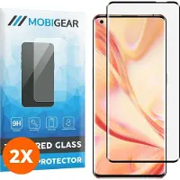 Mobigear Screenprotector geschikt voor OPPO Find X2 Pro Glazen | Curved Screenprotector - Case Friendly - Zwart (2-Pack)