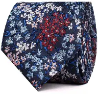 Tresanti | ESMAEL | Zijden stropdas veldbloemen | Bordeaux rood