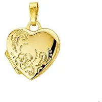 The Jewelry Collection medaillon hart gravure 14K geelgoud 4005922