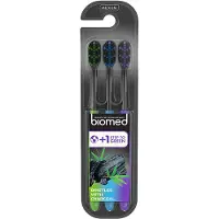 Biomed Tandenborstel Medium met Actieve Kool - Tandenborstel - 3-pack