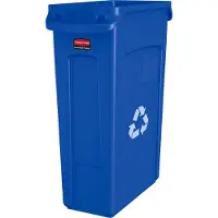 Rubbermaid Slim Jim afvalbak, 87 liter, blauw, met recyclingsymbool