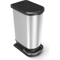 Rotho Paso pedaalemmer - afvalscheider 50L - 2x25L - BPA vrij - zilver metallic