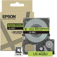 Epson LK-4GBJ matte tape zwart op groen 12 mm (origineel)