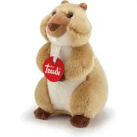 Trudi - Trudino Knuffel Marmot 16 cm - Handgemaakt in Italie - Zacht pluche - Knuffeldier voor jongens en meisjes - Bruin - 10x16x11 cm maat XS