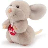 Trudi - Trudino Knuffel Muis 14 cm - Handgemaakt in Italie - Zacht pluche - Knuffeldier voor jongens en meisjes - Roze Grijs - 13x14x14 cm maat XS