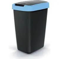 Prosperplast - Prullenbak / Afvalbak 12L - Zwart met blauwe frame
