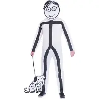Amscan kostuum Stickman heren wit