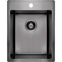 Deante RVS spoelbak, 1 kom, geborsteld oppervlak, diverse montageopties, roestvrij staal 304, omkeerbaar, inclusief accessoires, breedte 505 mm, diepte 200 mm