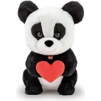 Trudi Trudini Knuffel Panda 17 cm - Hoge kwaliteit pluche knuffel - Knuffeldier voor jongens en meisjes - Zwart Wit - 9x17x10 cm maat XS