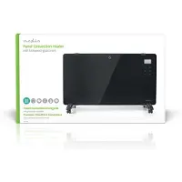 Nedis HTPL20FBK Convectorkachel Met Glazen Paneel Zwart