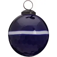 Vt wonen Kerstbal vtwonen Round Stripe Blue 8 cm (set van 4)