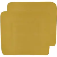 Meyco Baby Uni aankleedkussenhoes - 2-pack - honey gold - 85x75cm
