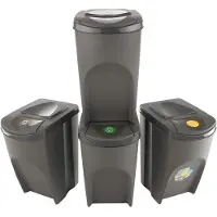 Prosperplast Sortibox scheidingsbakken set 4x35L - Grijs