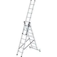 Munk multifunctionele ladder, 3-delig, nivello dwarsbalken, stabiel & duurzaam, 3x7 sporten