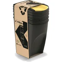 Prosperplast Keden - Prullenbak set van 3x35L - Zwart