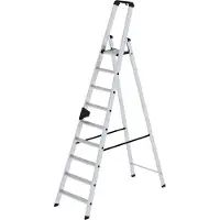Munk vouwladder - aluminium - enkelzijdige toegang - geribbelde treden - tot 150 kg - nivello ladderschoenen - 9 treden