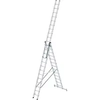Munk multifunctionele ladder, 3-delig, nivello dwarsbalken, stabiel & duurzaam, 3x13 sporten