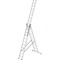 MUNK Günzburger Steigtechnik multifunctionele ladder, 3-delig, nivello dwarsbalken, stabiel & duurzaam, 3x11 sporten