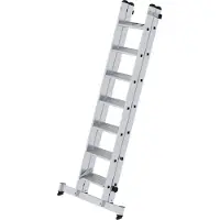 MUNK Günzburger Steigtechnik trapladder, 2-delig, nivello traverse, stabiel op ongelijke ondergrond, voor binnen en buiten, 14 treden