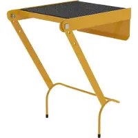 MUNK Günzburger Steigtechnik Ophangplatform voor -sportladders, aluminium, poedercoating, antislip R13, belastbaar tot 150 kg, koolzaadgeel RAL 1021