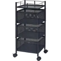 En.casa Keukentrolley Sunndal met 3 manden 64,5x27x27 cm zwart