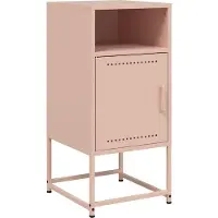 vidaXL Nachtkastjes 2 st 36x39x78 cm staal roze
