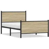 vidaXL Bedframe zonder matras metaal sonoma eikenkleurig 180x200 cm
