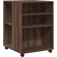 vidaXL Bijzettafel met wieltjes 55x60x78 cm hout bruin eikenkleurig