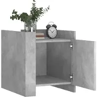 vidaXL Nachtkastje 45x50x50 cm bewerkt hout betongrijs