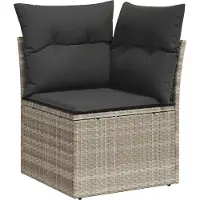 vidaXL 7-delige Loungeset met kussens poly rattan lichtgrijs