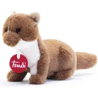 Trudi - Trudino Knuffel Steenmarter Parco Adamello Brenta 14 cm - Handgemaakt in Italie - Zacht pluche - Knuffeldier voor jongens en meisjes - Bruin Wit - 17x14x9 cm maat XS
