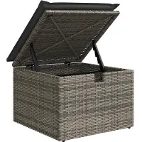vidaXL 7-delige tuinmeubelset met kussens, grijs, polyrotan