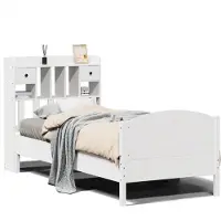 vidaXL Bed met boekenkast zonder matras grenenhout wit 75x190 cm