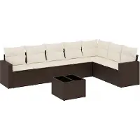 vidaXL 8-delige Loungeset met kussens poly rattan bruin