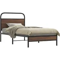 vidaXL Bedframe zonder matras metaal bruin eikenkleur 180x200 cm