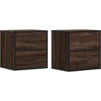 vidaXL Nachtkastjes 2st wandgemonteerd 40x31x39,5cm bruin eikenkleurig