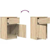 vidaXL Nachtkastje 39x35x65 cm bewerkt hout sonoma eikenkleurig