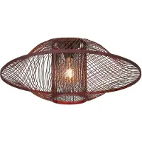 Good&Mojo Plafondlamp Maui, dimbaar, rood, Woon-/ Eetkamer, Bamboe, Design, plafondlamp