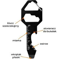 Neo 6-in-1 Sleutelhanger - Mini Gereedschap - Zeshoekige Sleutel - Schroevendraaier - Flesopener