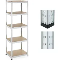 Merkloos Stellingkast - 500 kg - 180x60x45 cm - verzinkt staal - garage - zilver