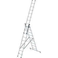 Munk multifunctionele ladder, 3-delig, nivello dwarsbalken, stabiel & duurzaam, 3x9 sporten