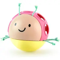 Hape Lieveheersbeestje Rammelaar – Houten babyspeelgoed met bel, bijtspeelgoed en wiebelbodem, vanaf 10 maanden