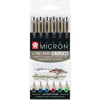 Sakura Pigma Micron 05 Etui met 6 Aardekleuren