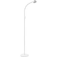 LINDBY Vloerlamp Maori, dimbaar, wit / opaal, Werkkamer / Kantoor, metaal, Modern, vloerlamp