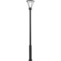 LUCANDE LED buitenlamp Elario, 222 cm, zwart, aluminium Elario, zwart, Aluminium, Modern