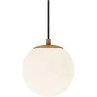 LUCANDE Glazen hanglamp Bidolo, dimbaar, messing / goud, Badkamer, Glas, hanglamp