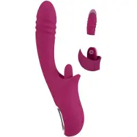 Javida - Vibrator met likfunctie en stootfunctie - silicone - paars