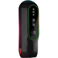 Leopard - op-en-neer bewegende vibrator masturbator - zwart