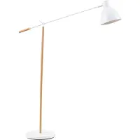 Lux.pro Staande lamp Banchory vloerlamp 163 cm houtkleurig en wit E27