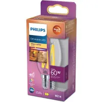 Philips 6x LED lamp E14 | WarmGlow | Kaars B35 | Filament | 2200-2700K | Dimbaar | 5.9W (60W)